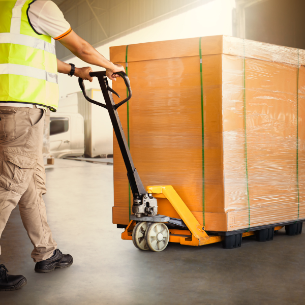 Warehouse logistics with pallet jack
