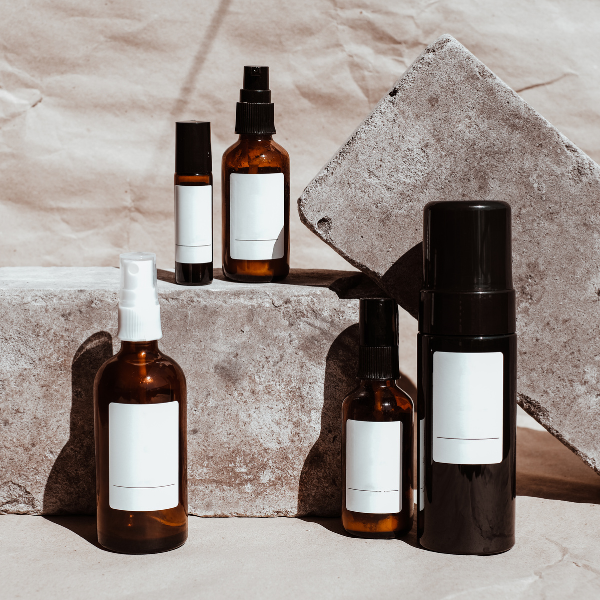 Private label cosmetic bottles and packaging